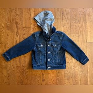 Old Navy Kids Denim Jacket with Gray Hood XS (8)